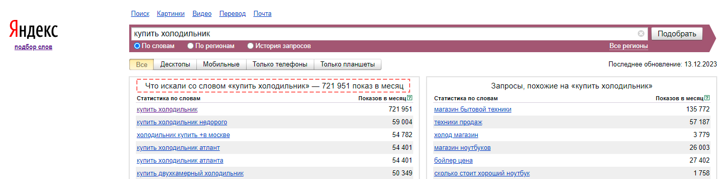 Сбор ключей и минус-слов Сбор ключей и минус-слов