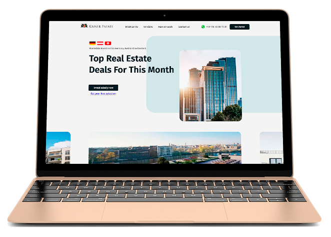 Лендинг для агентства недвижимости в Германии Kaiser Estate