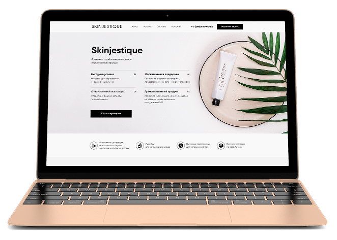Лендинг для производителя косметики Skinjestique